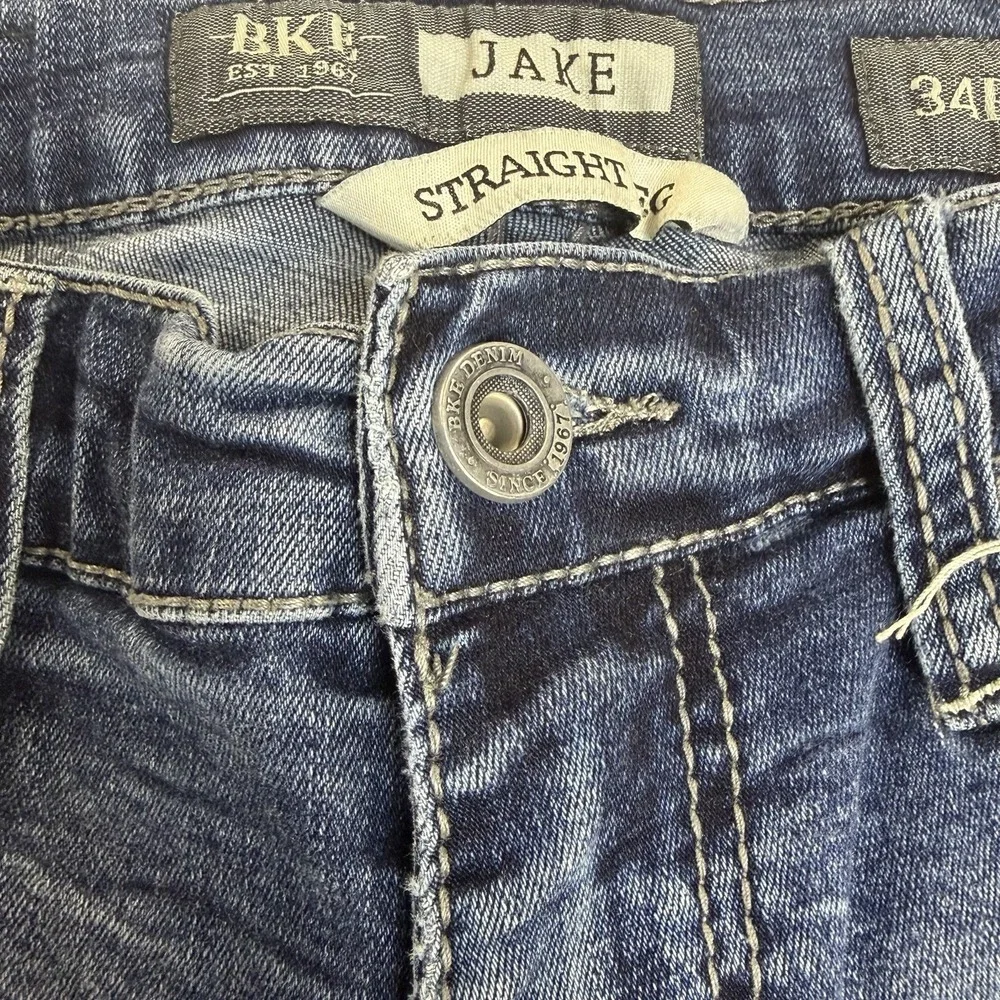 BKE Jake 34R Denim Jean Shorts‎ Blue Distressed Cutoff Frayed Hem